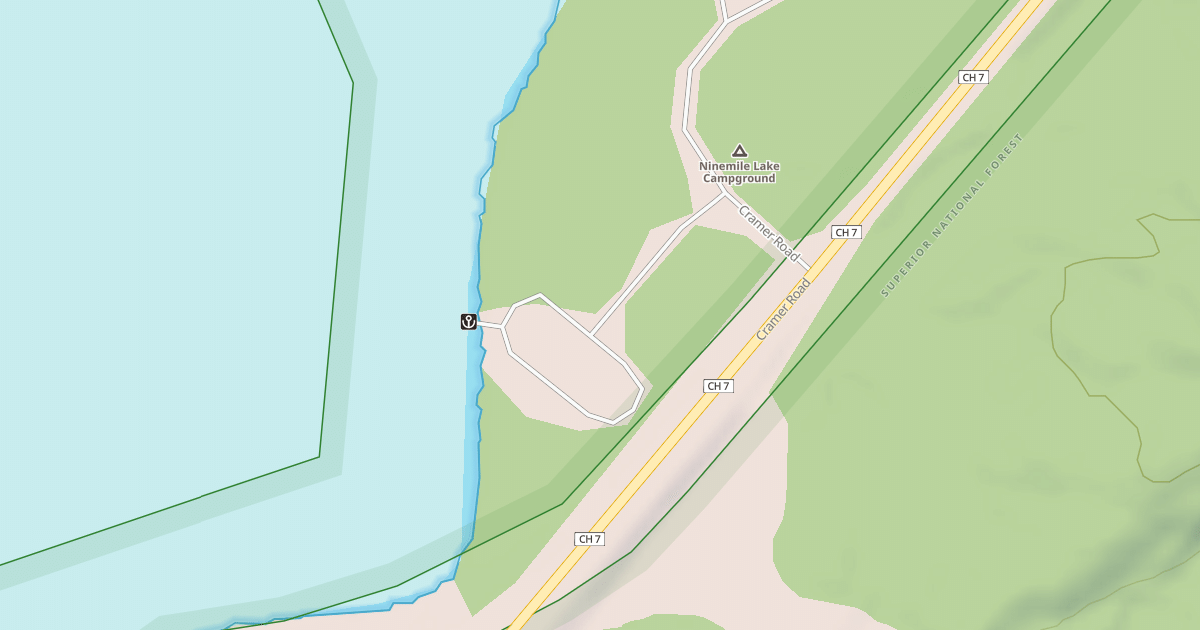 Map preview of NINEMILE LAKE CAMPGROUND B/L