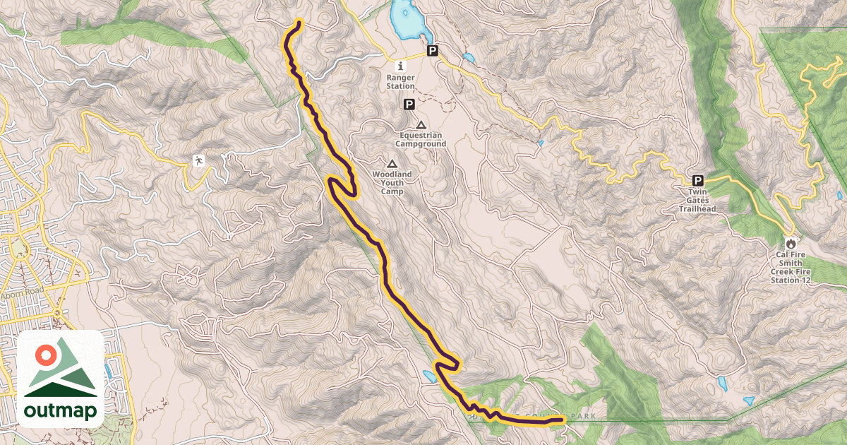 Map of Bay Area Ridge Trail