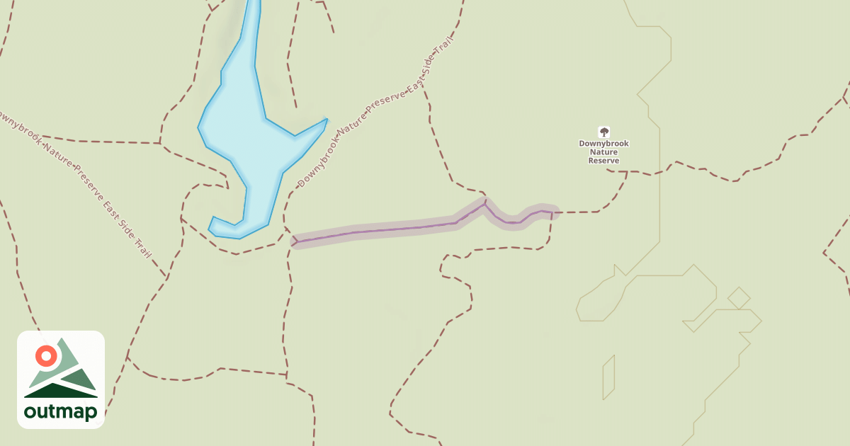 Map of Downybrook Nature Preserve East Side Trail in Jefferson