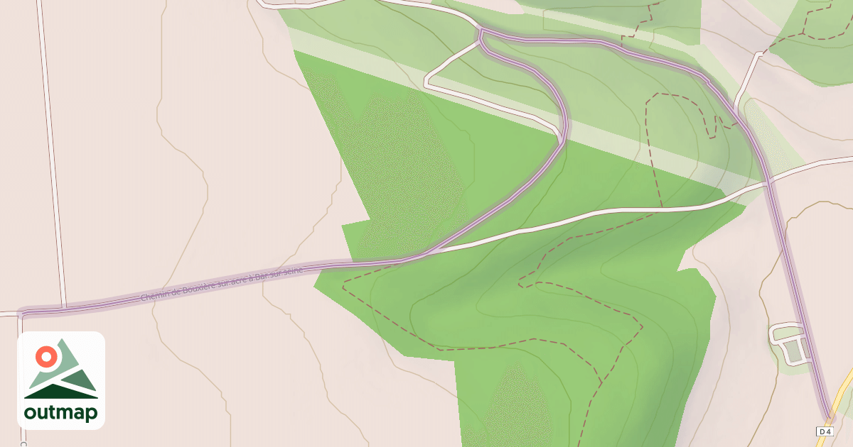 Map of Chemin de Bouxière sur Acre à Bar sur seine