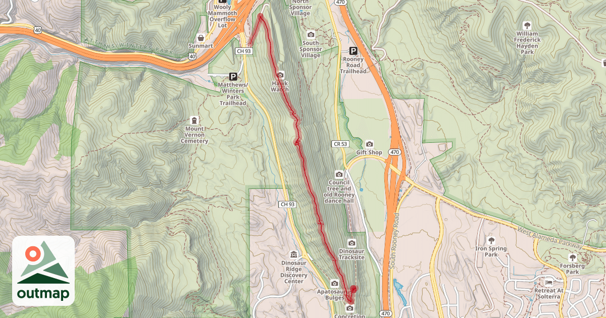 Map of Dakota Ridge Trail