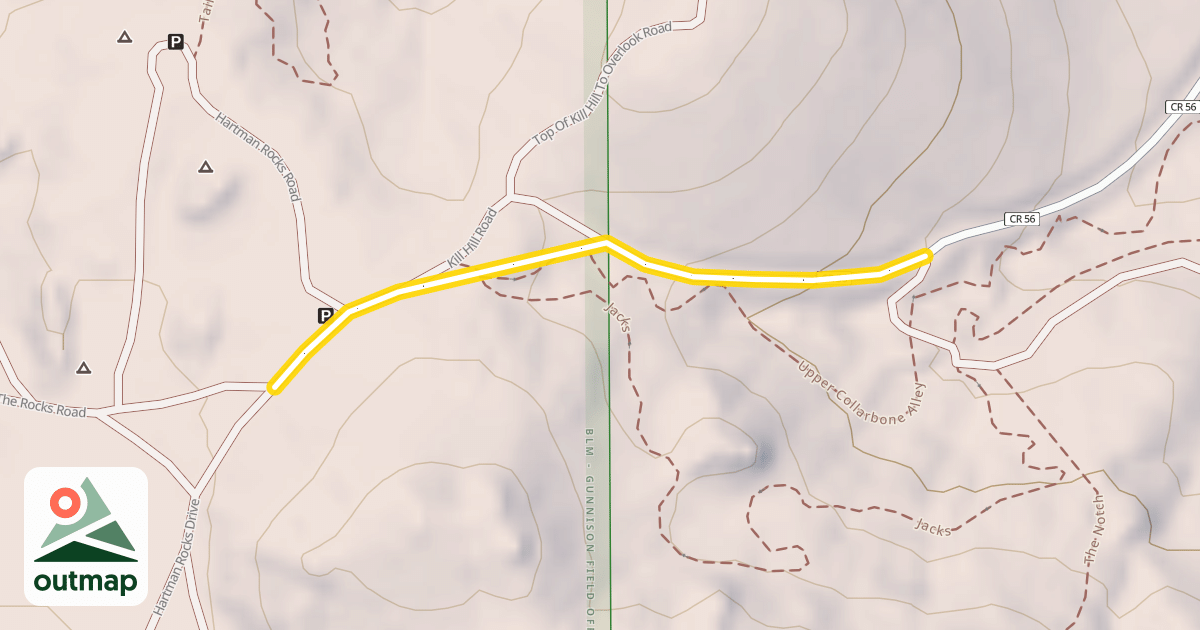 Map of Kill Hill Road