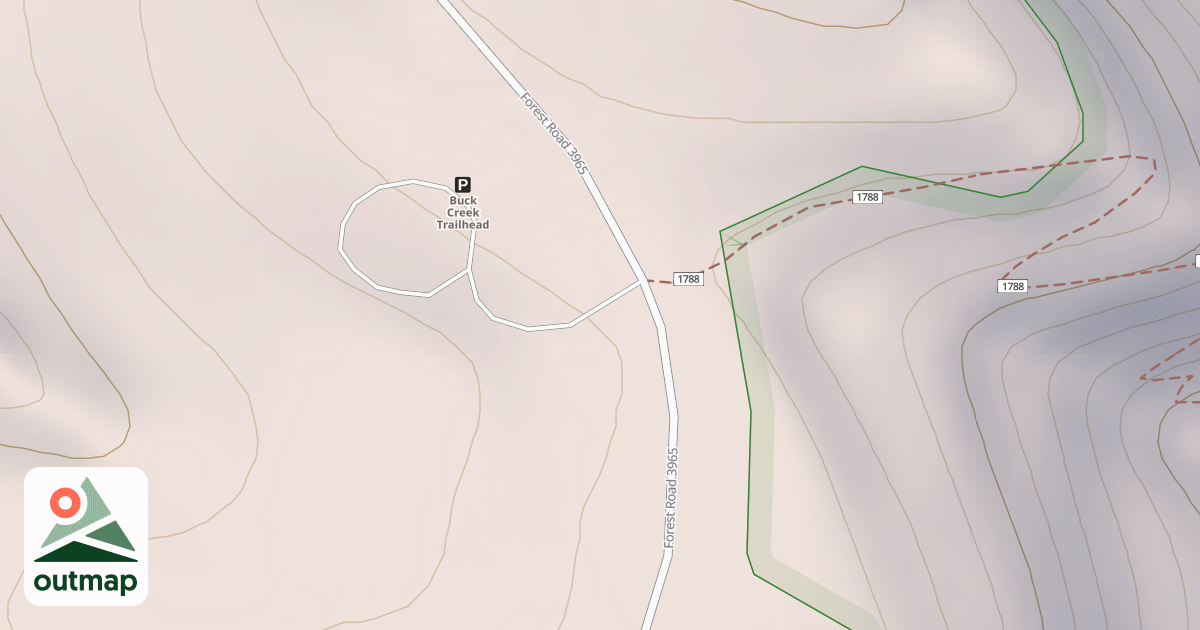 Map of BUCK CR TRAILHEAD