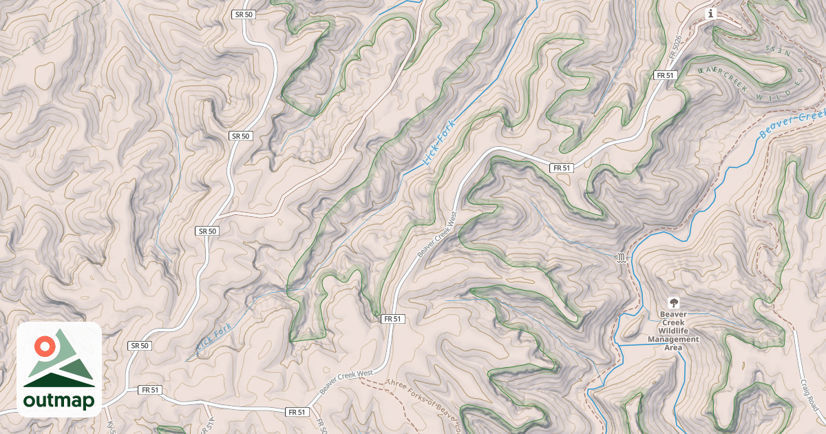 Map of BEAVER CREEK WEST