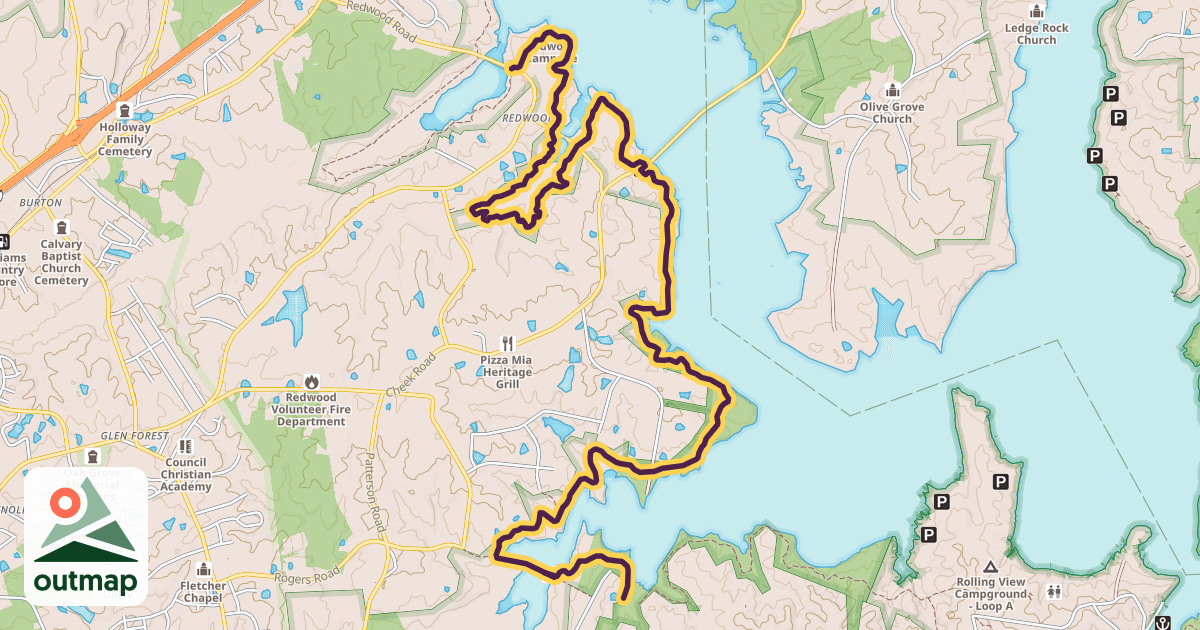 Map of Falls Lake Trail