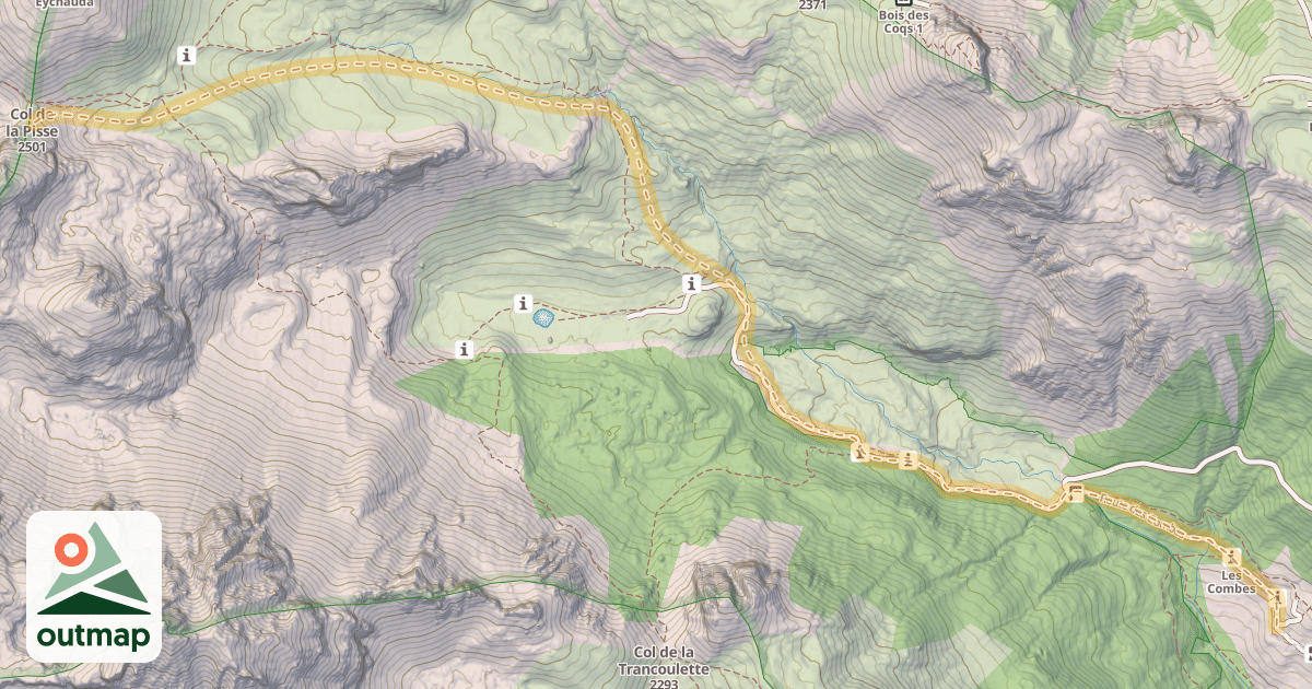 Map of Col de la Pisse — Les Combes