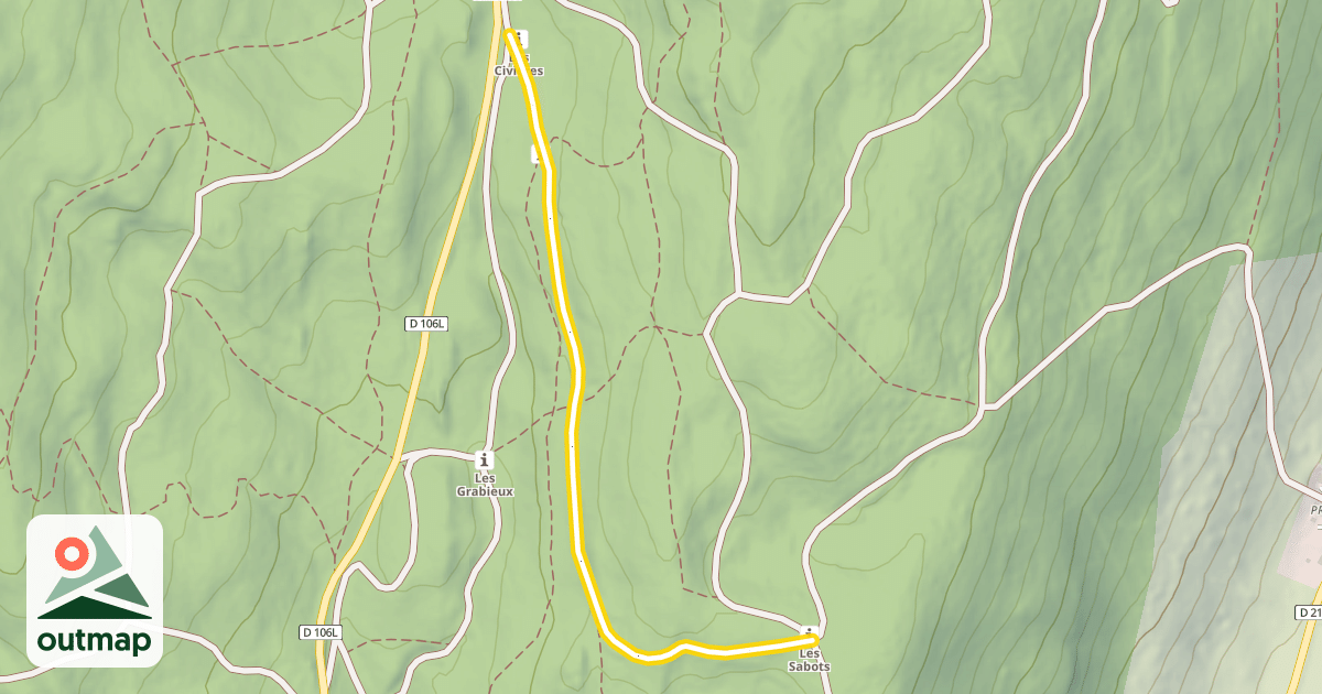 Map of Route forestière des Sabots