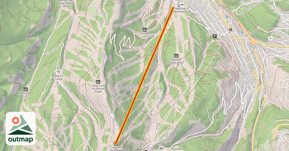 Map of Crescent Hi-Speed Quad