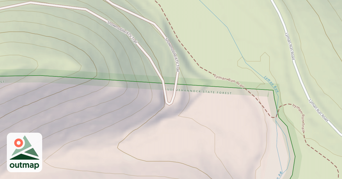 Map of Susquehannock State Forest Snowmobile Trails