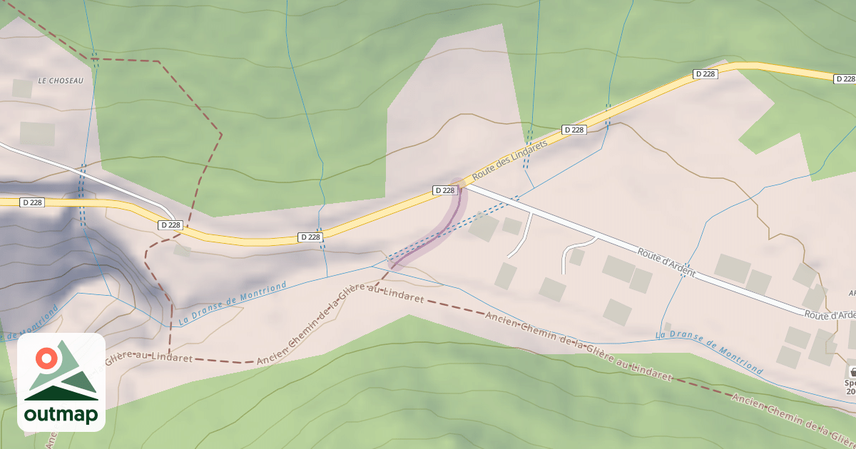 Map of Ancien Chemin de la Glière au Lindaret