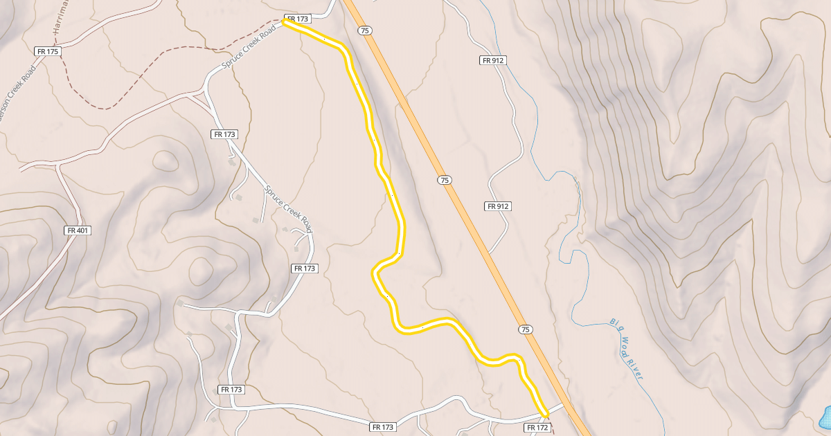 Map preview of Harriman Trail