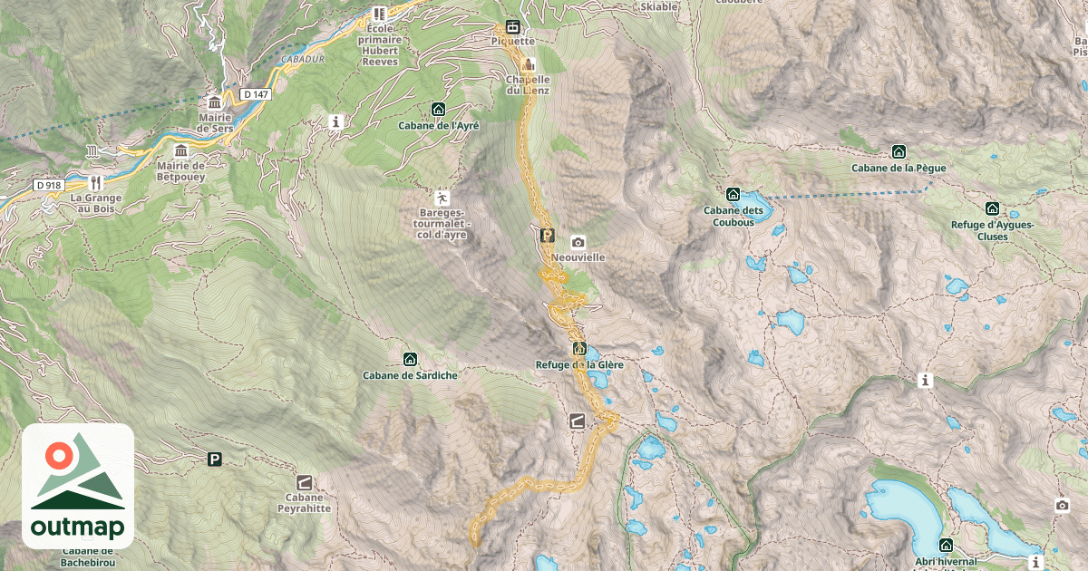 Map of Mont Arrouy (Antécime) — Barèges