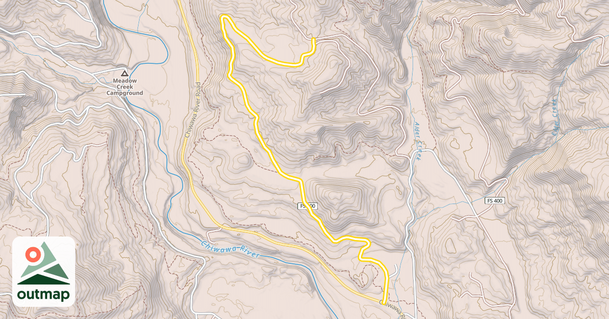 Map of Alder Creek Tie Road