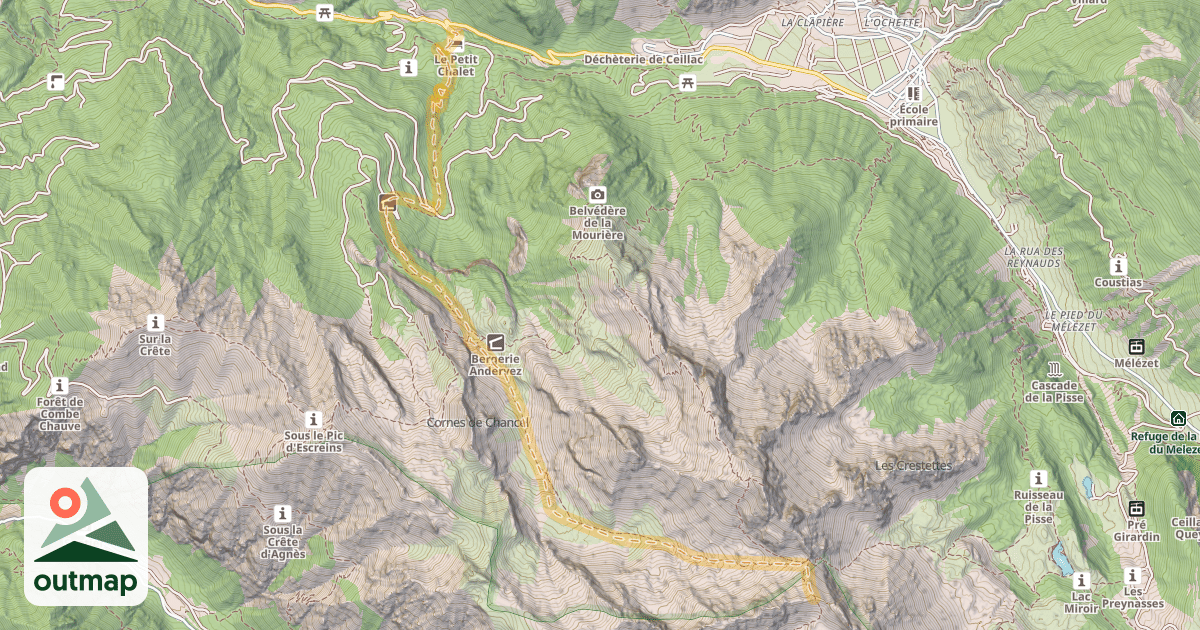 Map of Col de la Colette Verte — L’Ubac de l’Aval