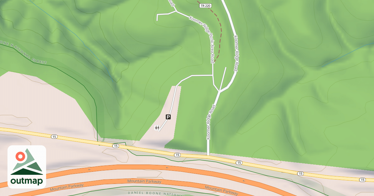Map of KOOMER RIDGE