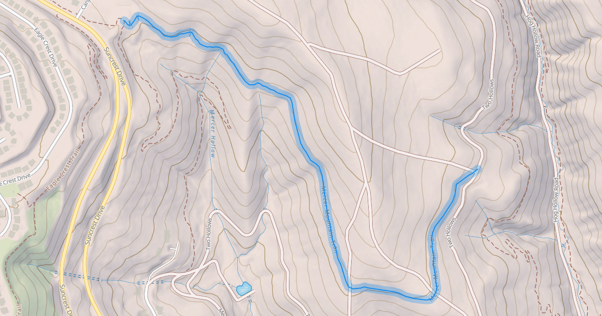 Map preview of Mercer Mountain Trail
