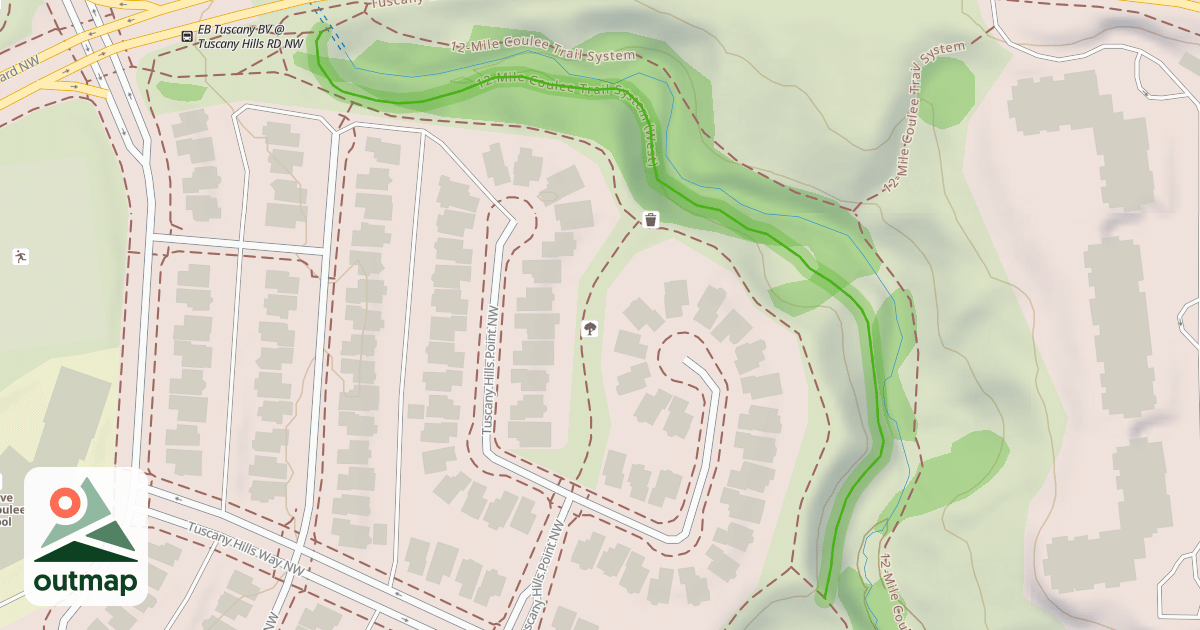 Map of 12-Mile Coulee Trail System (West)