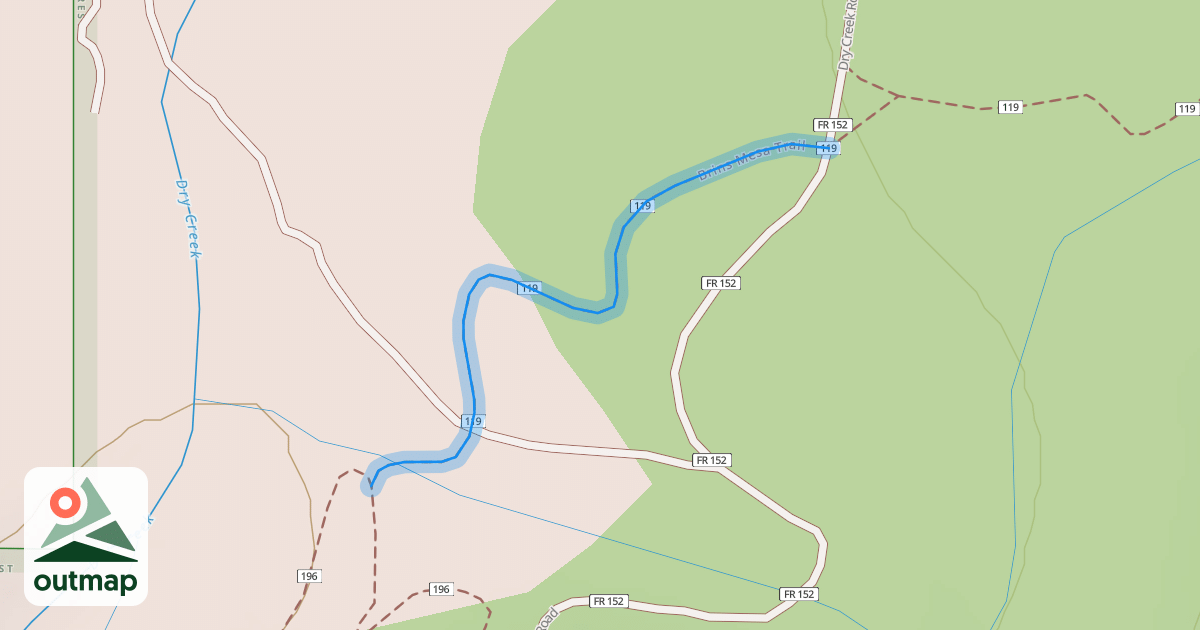 Map of Brins Mesa Trail
