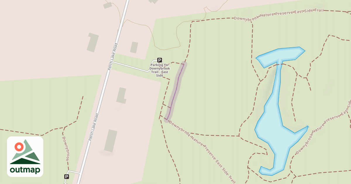 Map of Downybrook Nature Preserve East Side Trail
