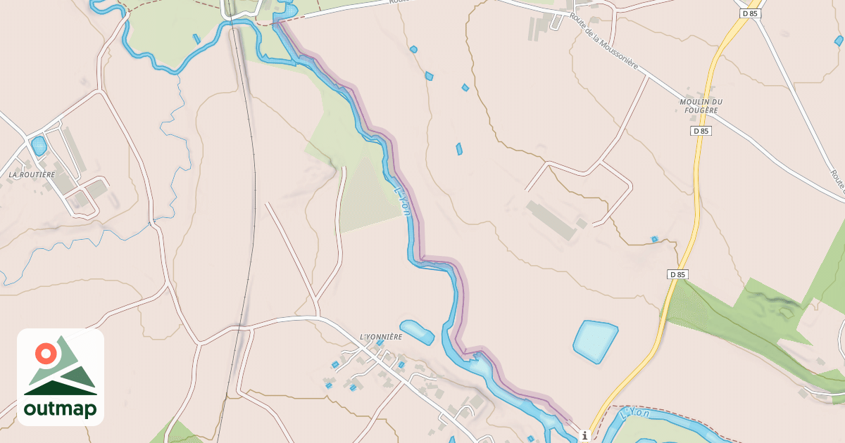 Map of Sentier du Moulin Neuf à la Rousselière