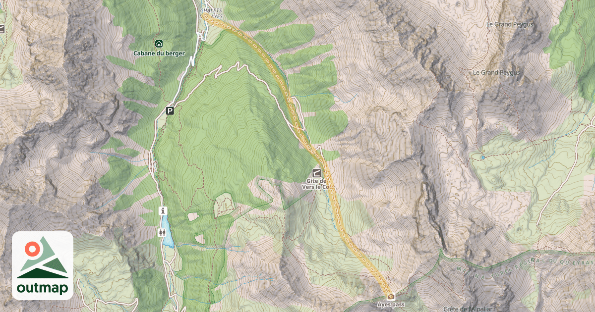 Map of Col des Ayes — Les Ayes