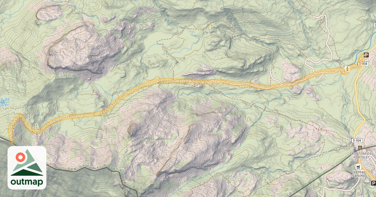Map of Pic de Canaourouye — Cabane de l'Araille