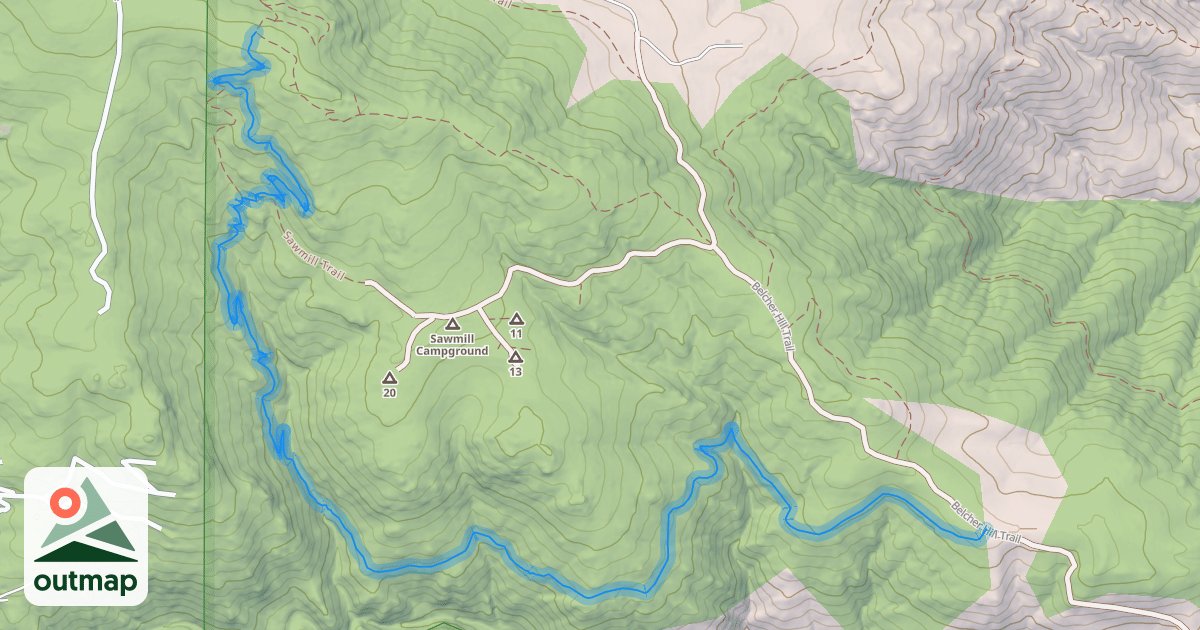 Map of Mustang Trail