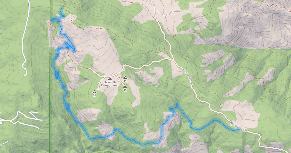 Map preview of Mustang Trail