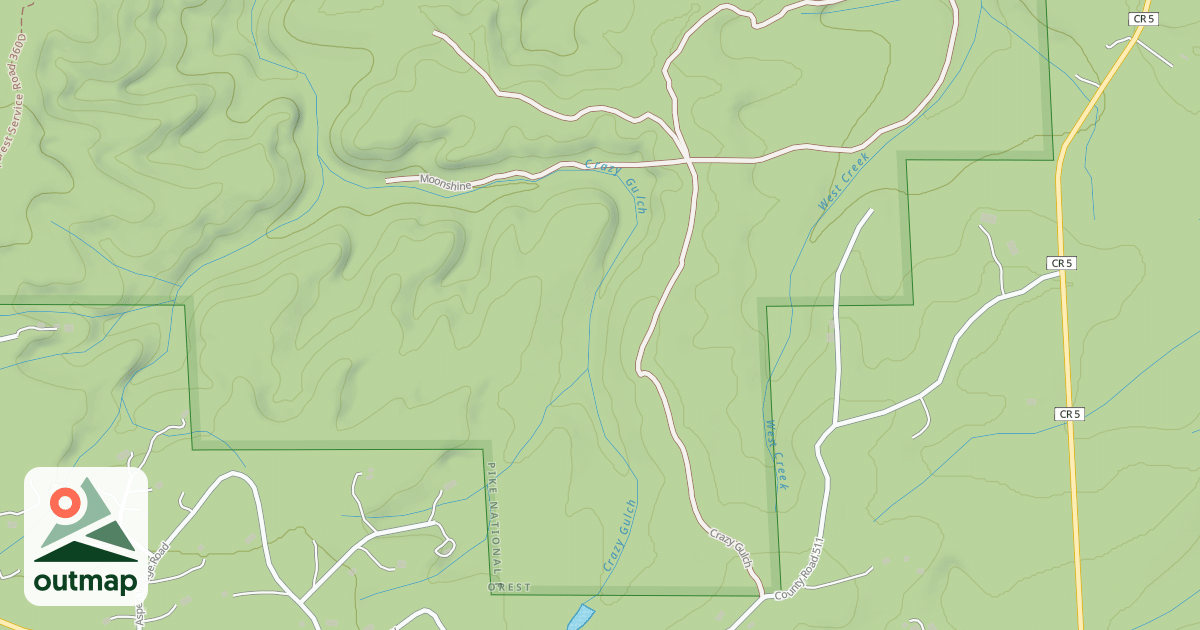 Map of CRAZY GULCH