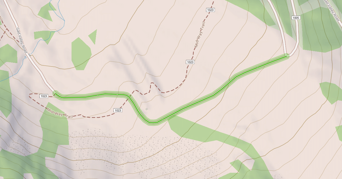 Map preview of Gad Valley Road