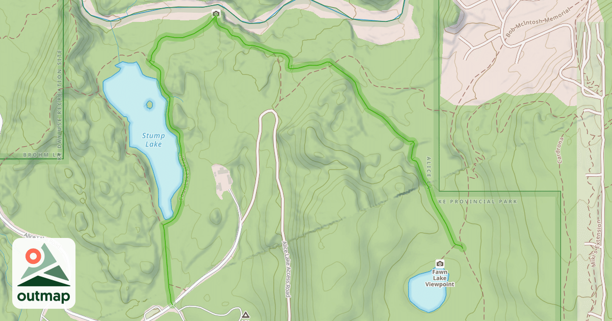 Map of Four Lakes Trail