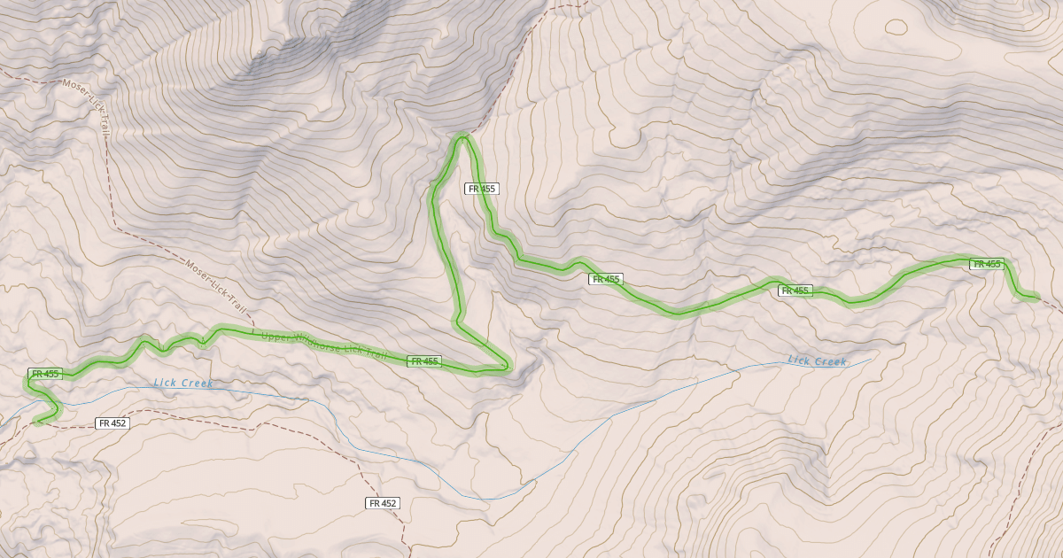Map preview of Upper Wildhorse Lick Trail