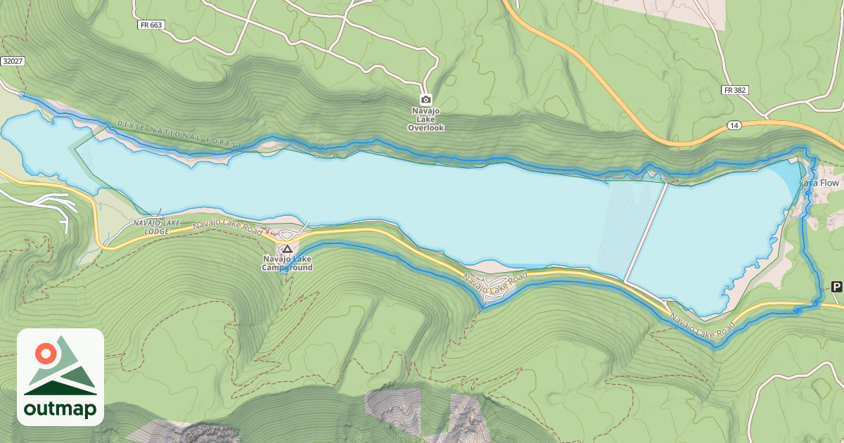 Map of Navajo Lake Loop