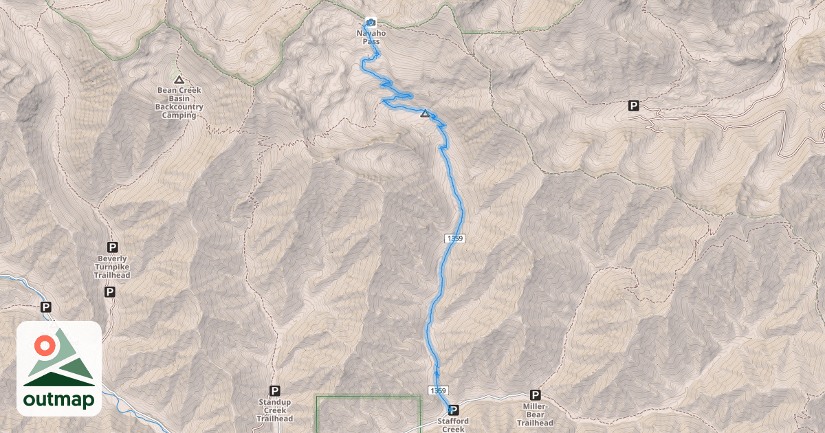 Map of Stafford Creek Trail #1359