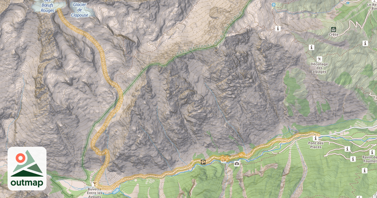 Map of Col des Boeufs Rouges — Pont des Places