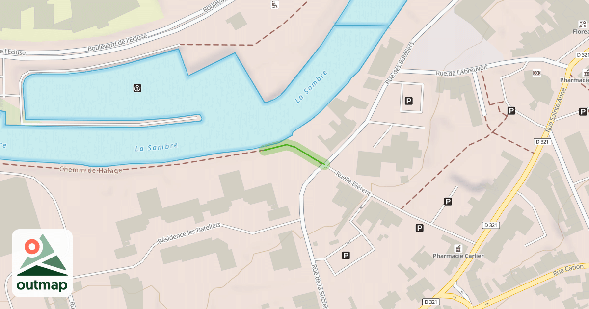 Map of Chemin d'Accès au Chemin de Halage