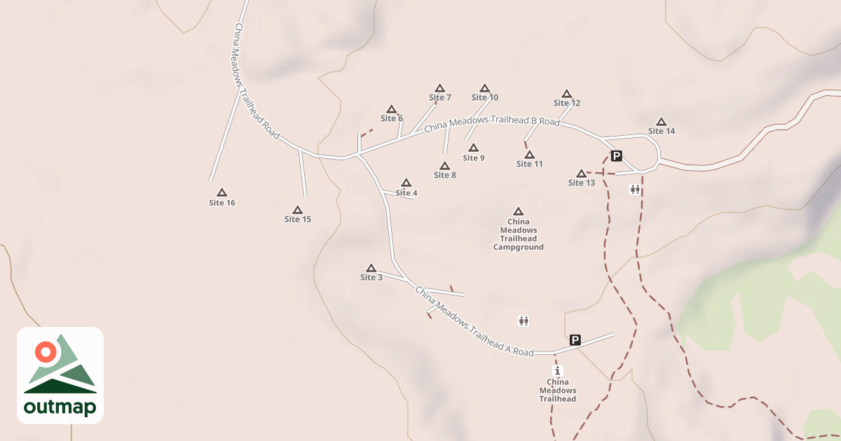 Map of CHINA MEADOWS T.H-A