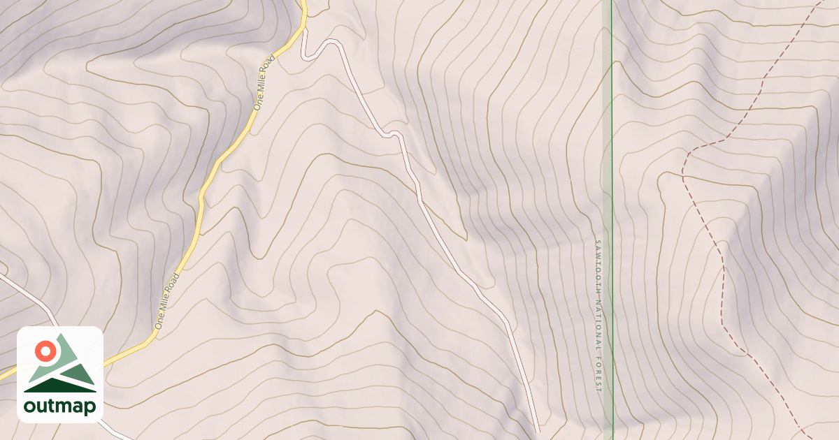 Map of ONE MILE CUT OFF