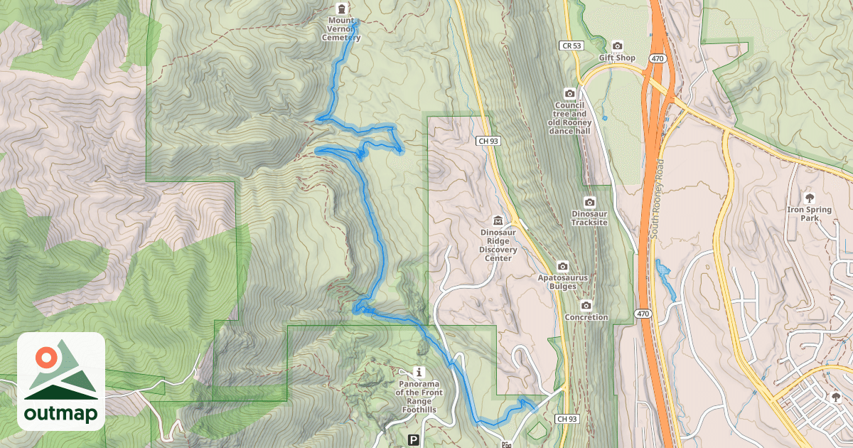 Map of Red Rocks Trail