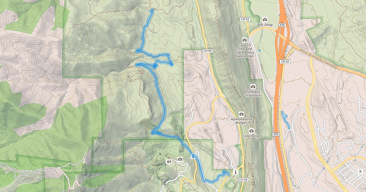 Map preview of Red Rocks Trail