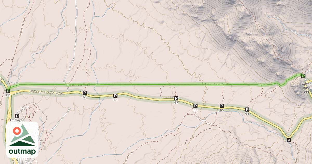 Map of Gates Pass Trail
