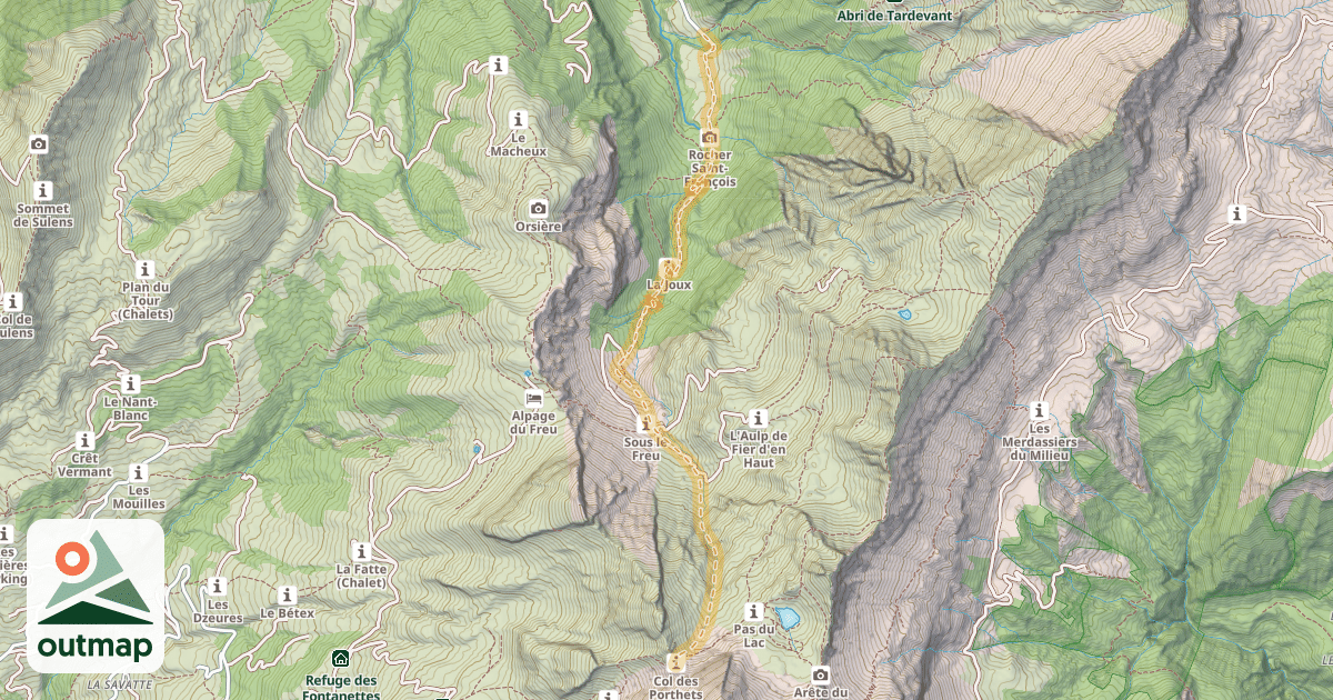 Map of Col des Porthets — Sous l'Aiguille