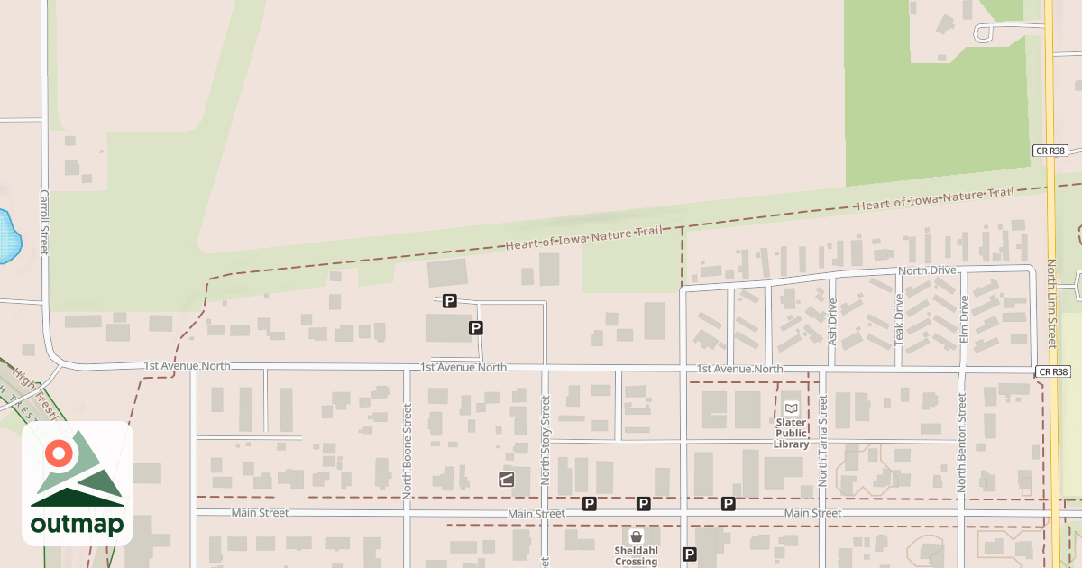 Map of Heart of Iowa Nature Trail