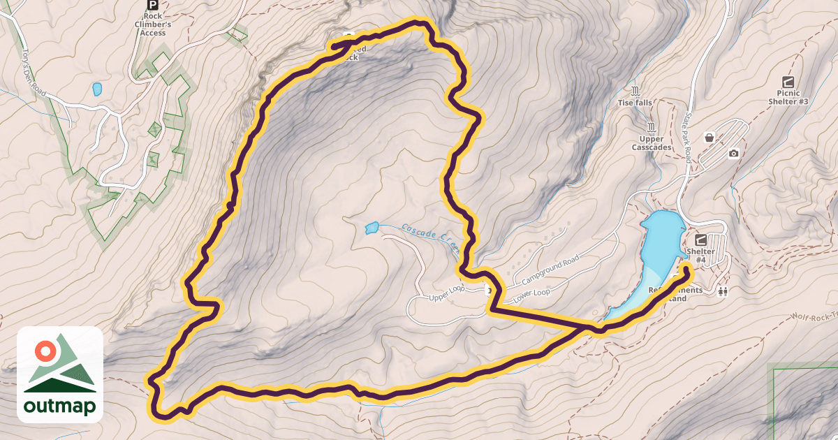 Map of Moores Wall Loop Trail