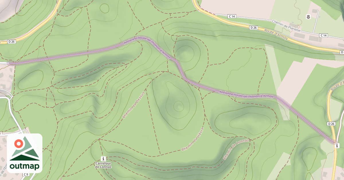 Map of Ancienne Route de Thonon à Armoy
