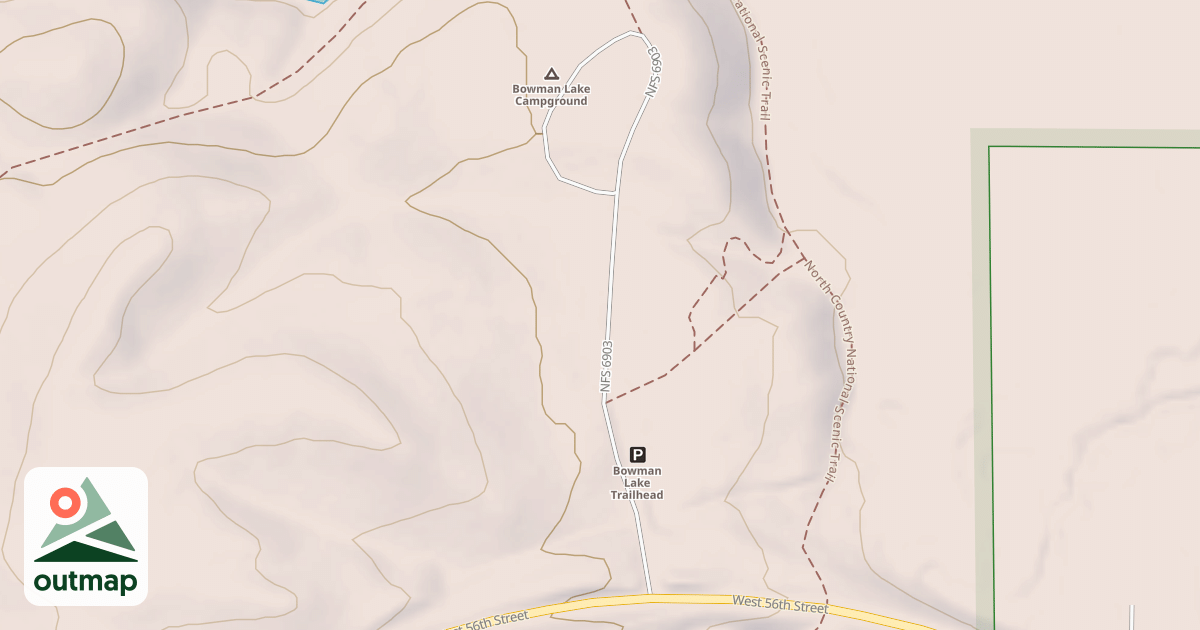 Map of NCT TRAILHEAD - BOWMAN LAKE