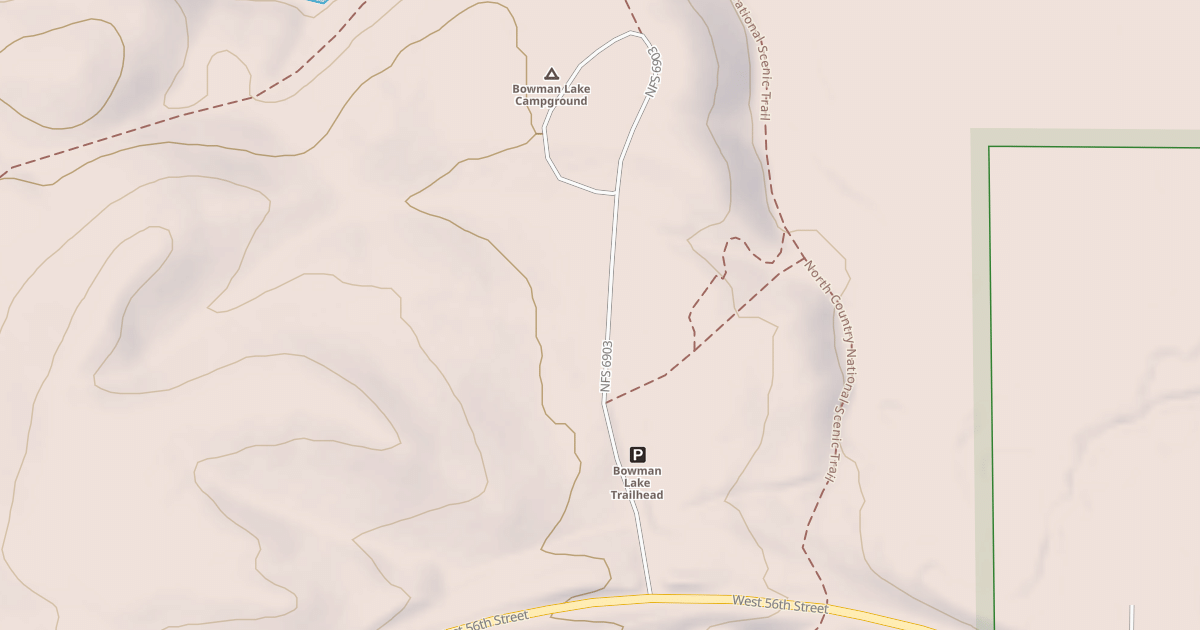 Map preview of NCT TRAILHEAD - BOWMAN LAKE