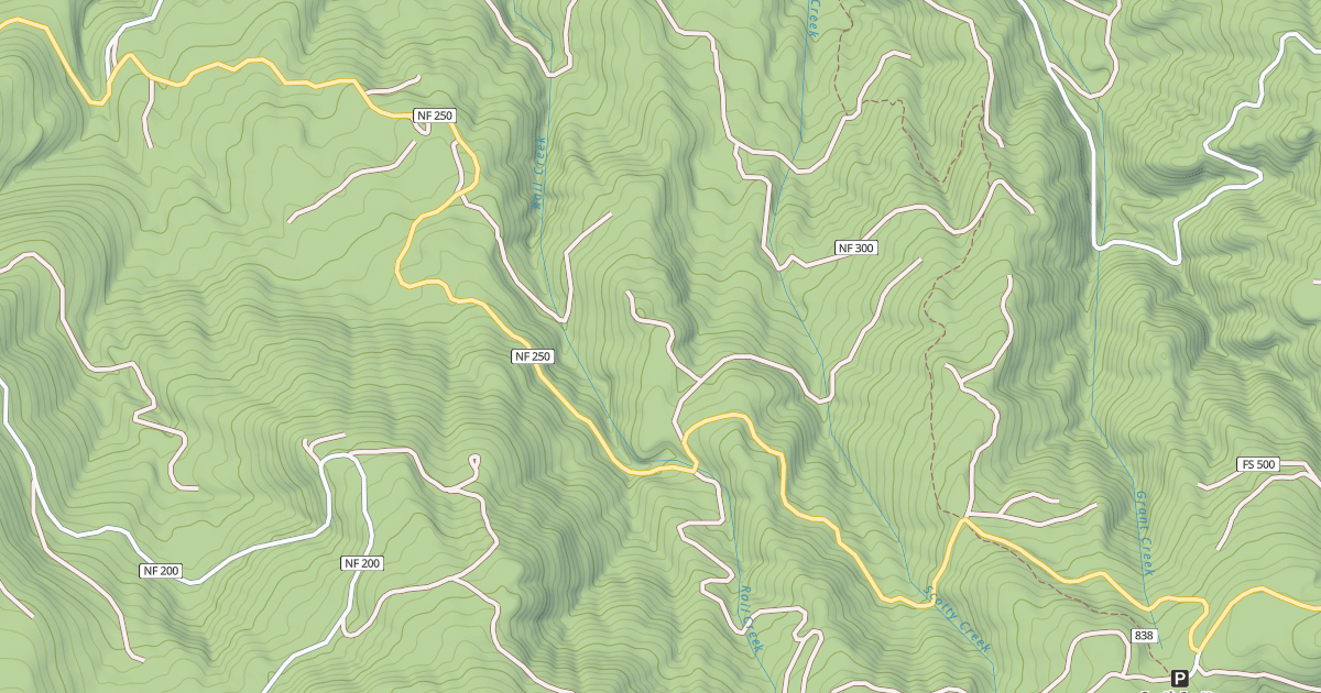 Map preview of USFS Motor Vehicle Use Map Roads {8BC3F389-B3B5-4B8E-AFE6-4678B8E20E48}