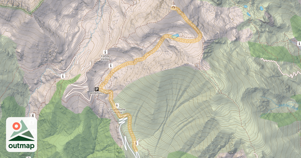 Map of Mont Pépoiri — Plan de la Gourra