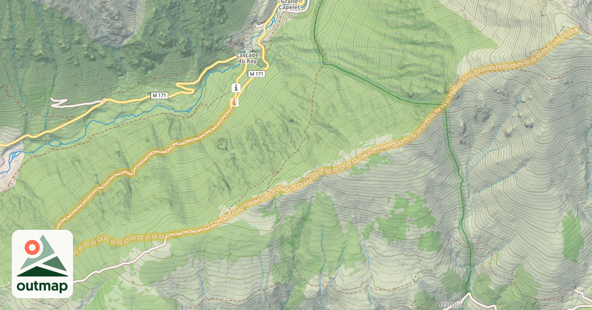 Map of Mont Capelet Inférieur — Épingle de la Cascade du Ray